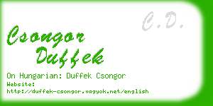 csongor duffek business card